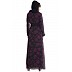 Shrug abaya- Black-Purple print Shrug abaya- Black-Purple print